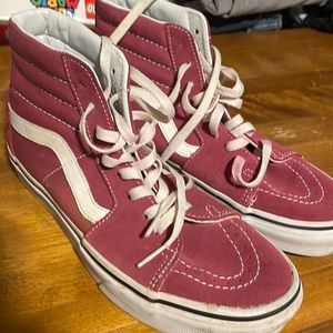 Vans size 7 burgandy shoes hi top